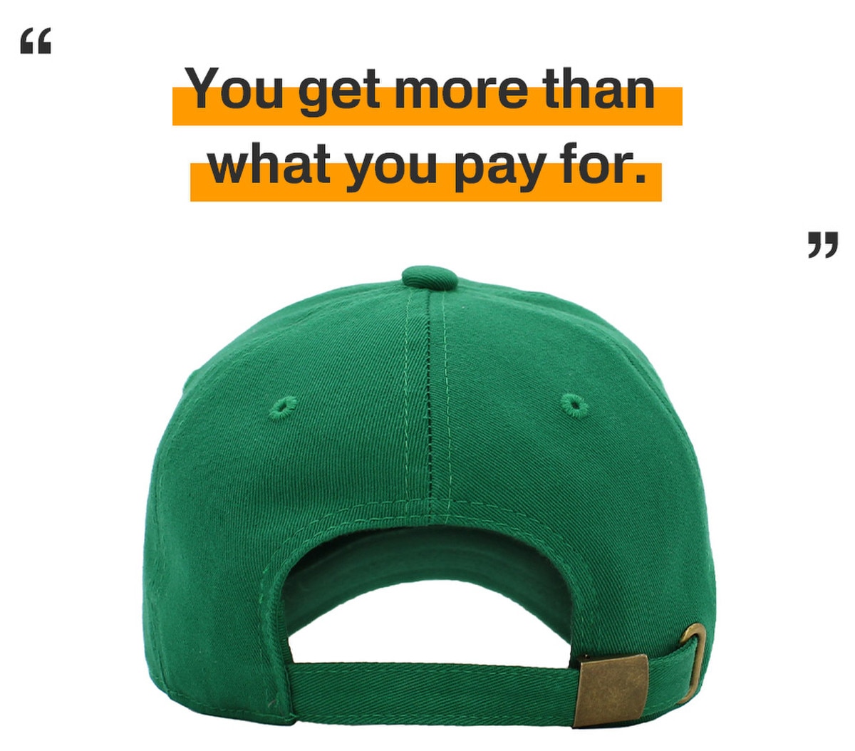 Kelly Green Low Profile Baseball Caps Back View